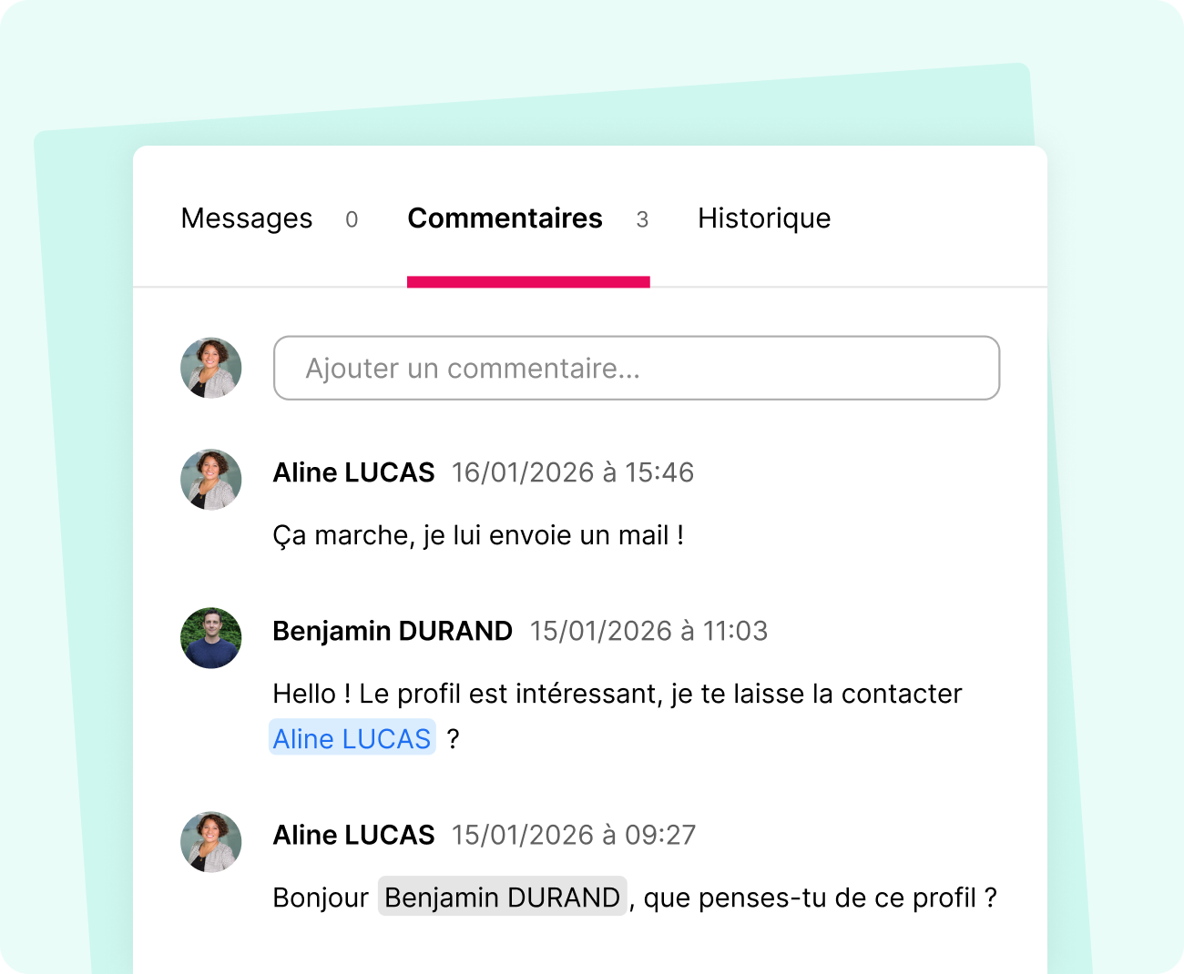Commentaires partagés