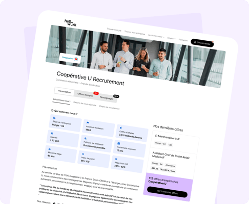 Page entreprise screen