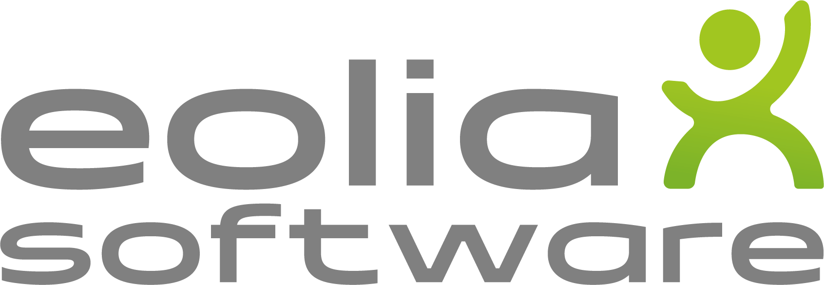 Logo Eolia gris bonhomme vert