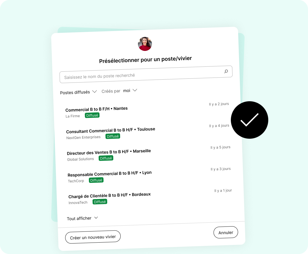 Présélection dun profil