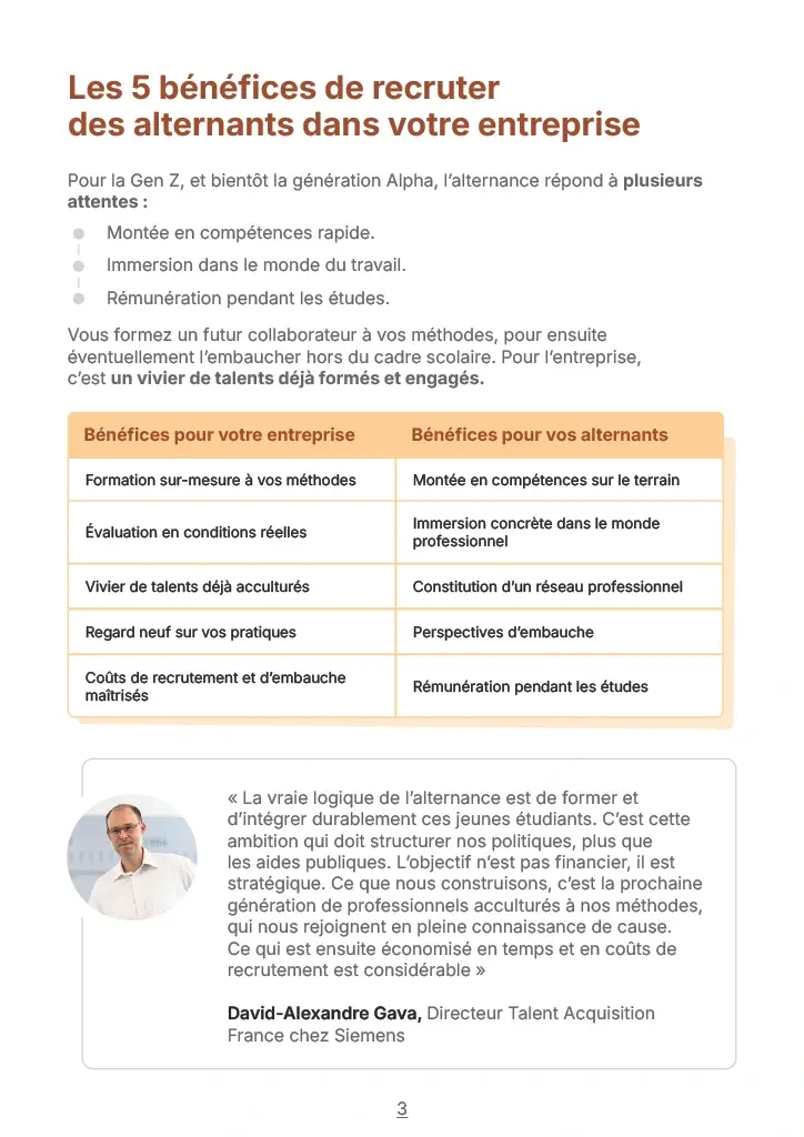 Extrait du guide Alternance : attirez les talents de demain