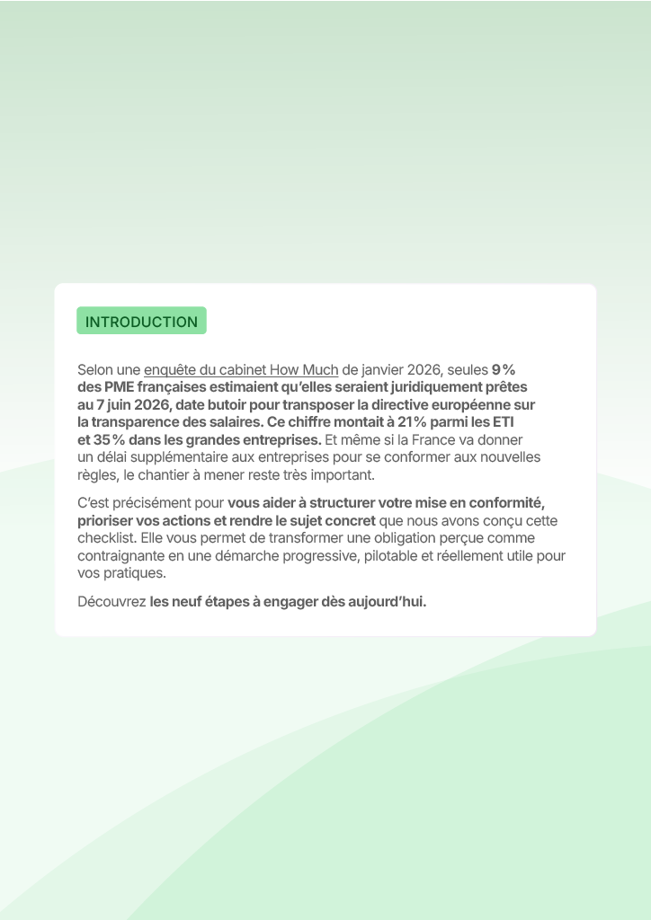 Aperçu de la check-list sur la transparence salariale 2